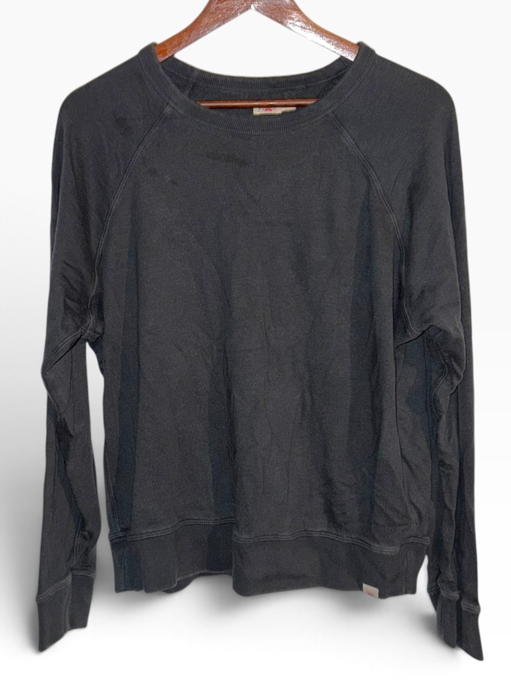 Faherty Coastal Cloud Crew Washed Black Pima Modal Sweatshirt small